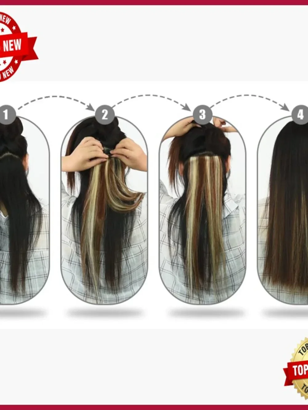 Silky Straight Human Hair Clip-In Extensions 18 Inch 120g 7 Pieces